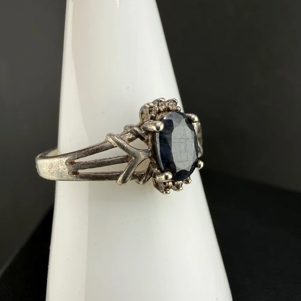NVC Nataliya V Collister Sterling Silver Ring Dark Blue  Size 8.5